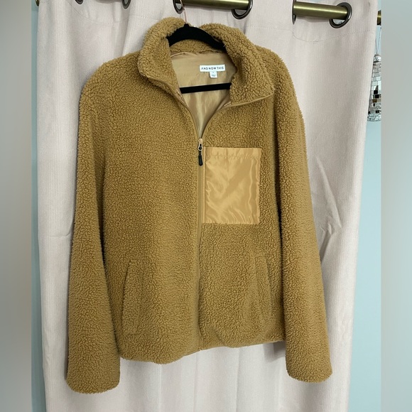 Now and then brown fuzzy zip jacket - Picture 2 of 2
